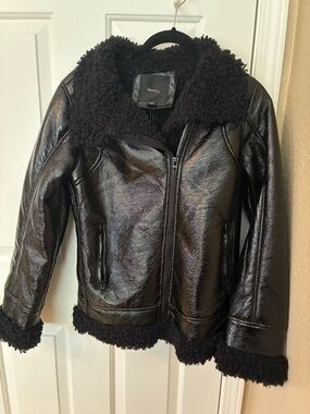 Skinnygirl Black Faux Shearling Jacket